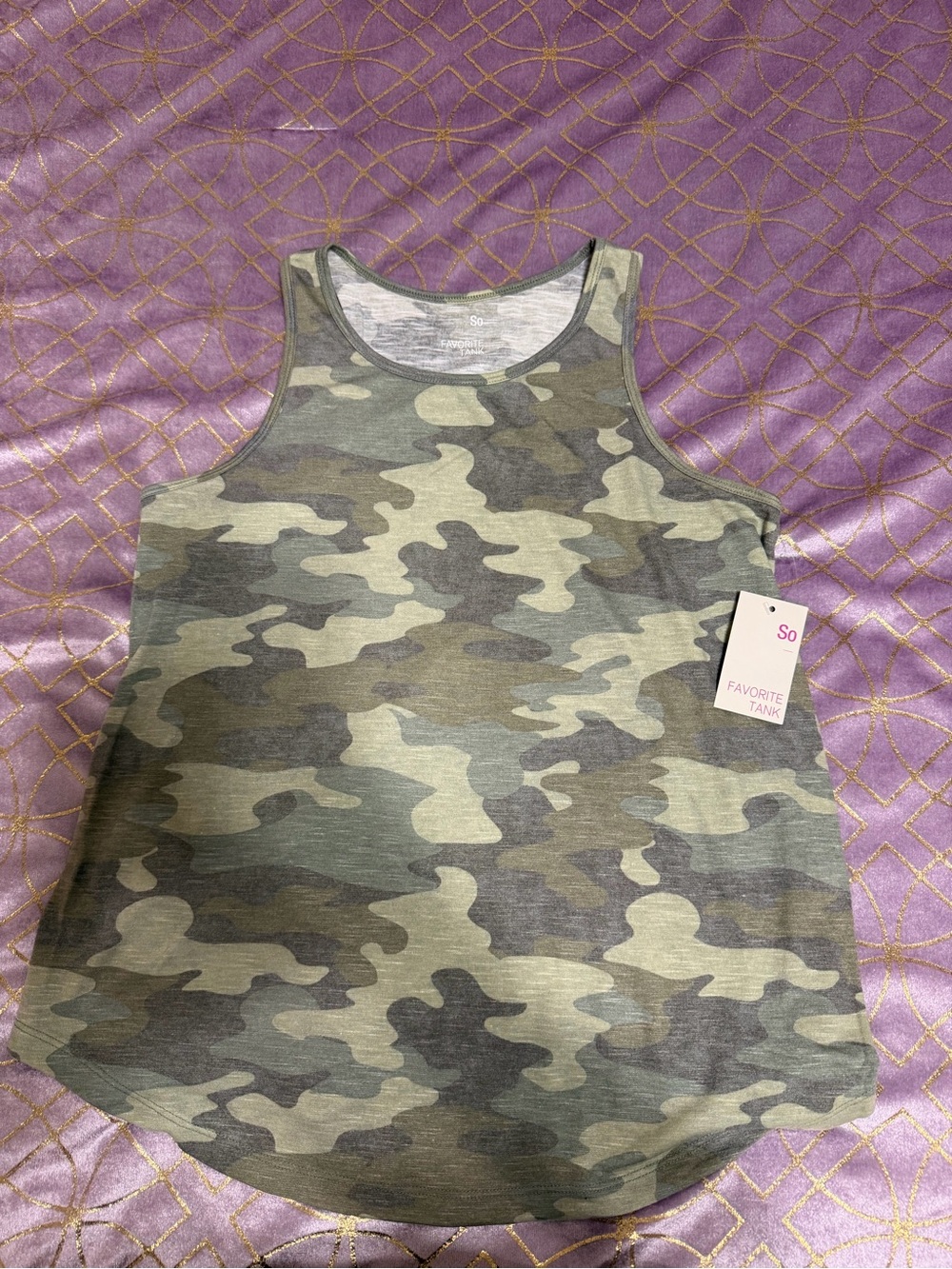 💥 NWT WOMENS SO® Camo Tank Top - Green Camouflage